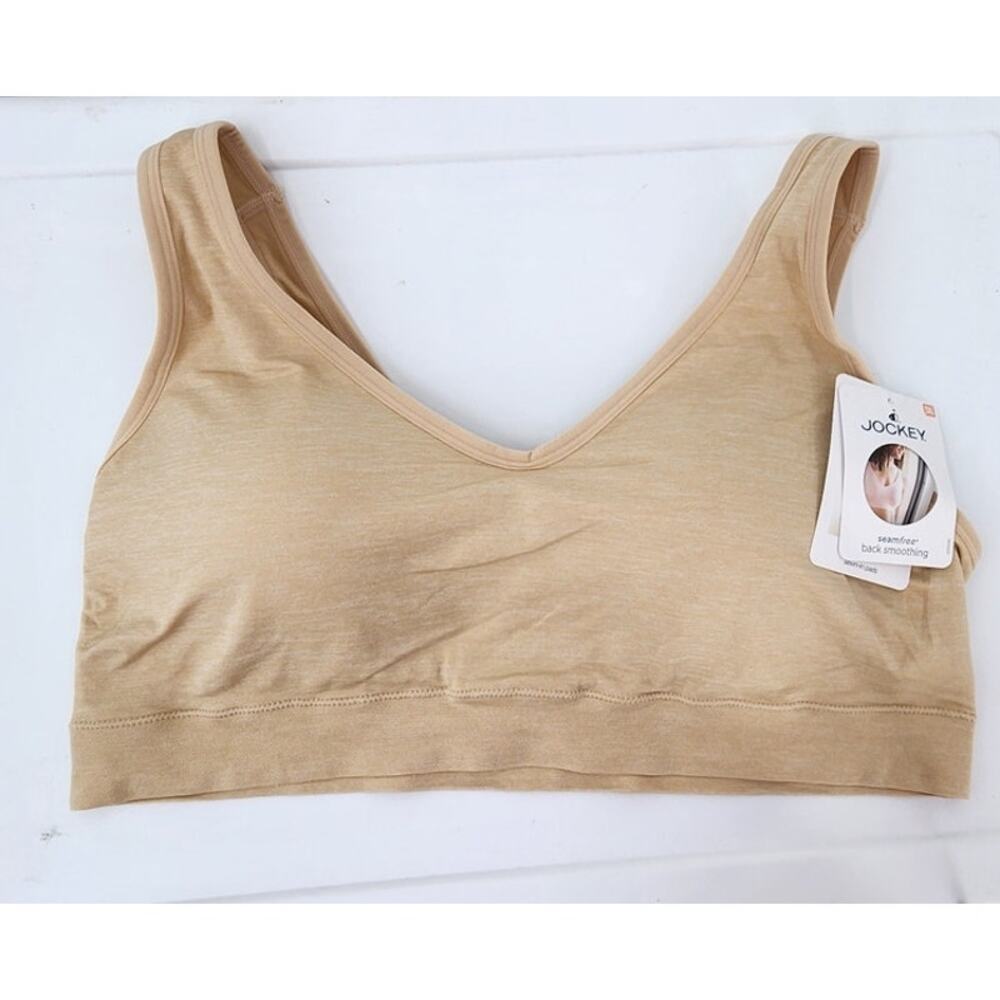 New NWT Jockey Seam Free Back Smoothing Tan Comfort Bra 3XL Padded